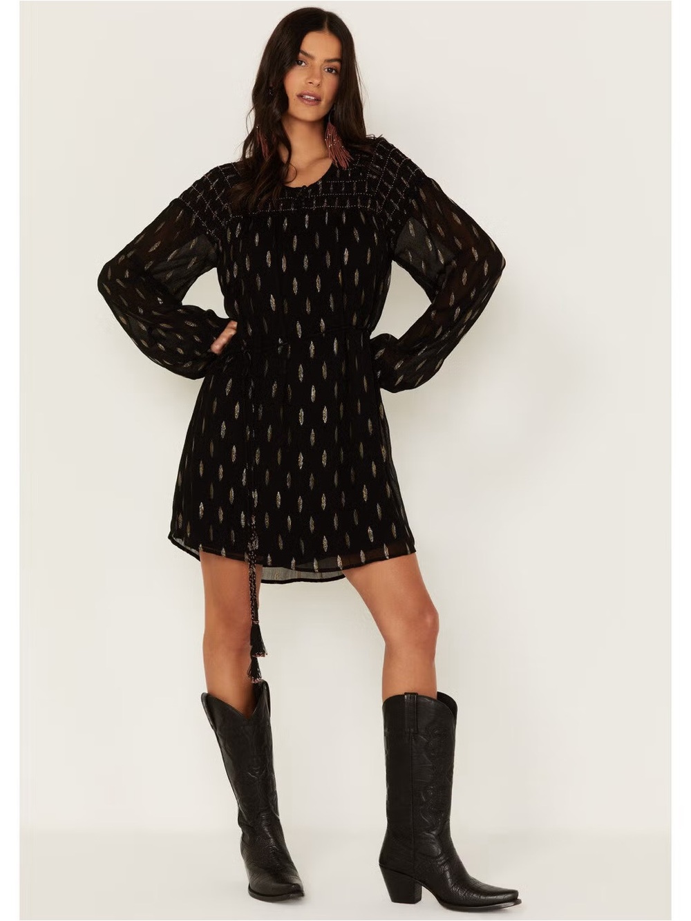 Idyllwind Women's Jolly Metallic Clip Dot Mini Dress XXL Western Boho Holiday